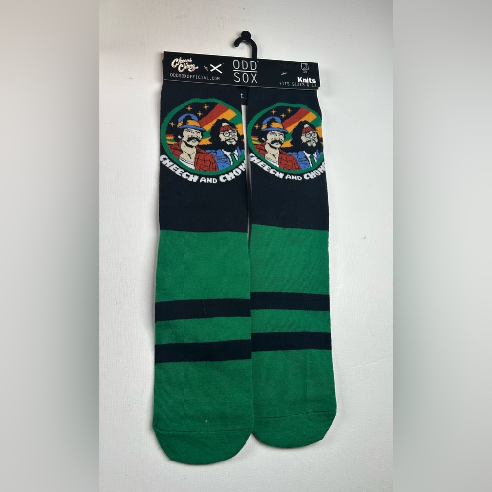 Men’s Cheech and Chong Green Black Socks Size 6-13